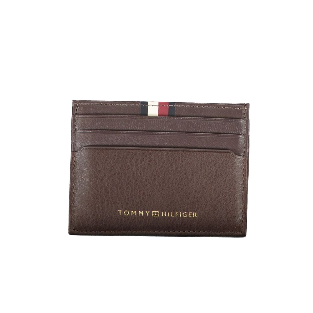 

Коричневый кожаный мужской кошелек Tommy Hilfiger