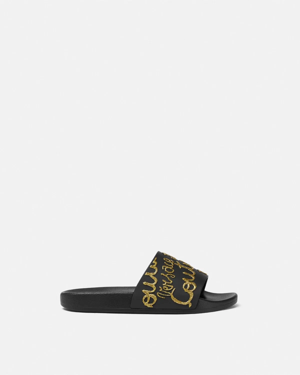 Сланцы Shelly с блестящим логотипом VERSACE, черный