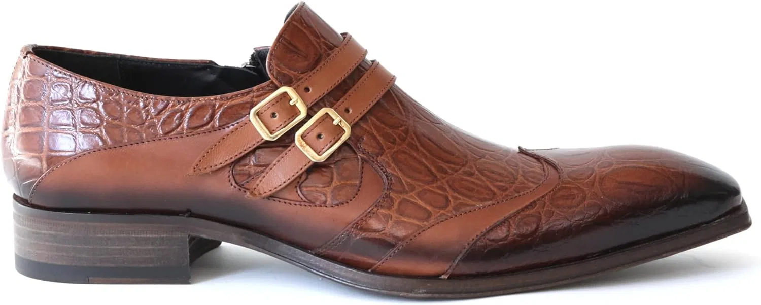 Лоферы Italian Cognac Croco Print, Jo Ghost, 4952BIS, Cognac