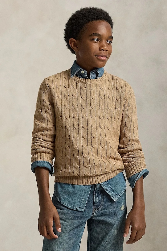 

Хлопковый свитер Polo Ralph Lauren, коричневый