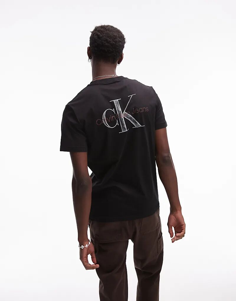 

Футболка с принтом monologo черного цвета Calvin Klein Jeans