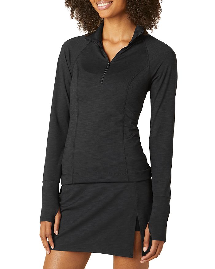 

Толстовка с молнией Heather Rib Zip Pullover Top Beyond Yoga, черный