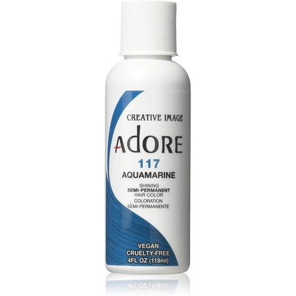 

Сияющая полуперманентная краска для волос Аквамарин 118 мл Синий Adore