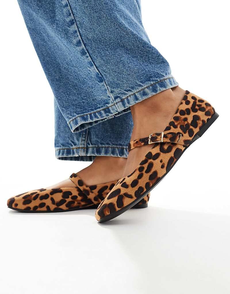 

ASOS DESIGN – Lottie – балетки Mary Jane с леопардовым принтом