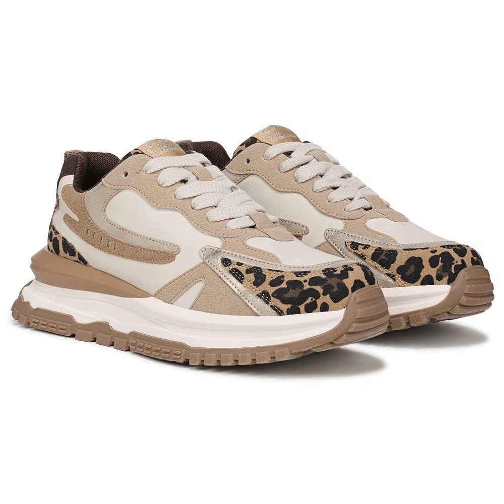 Кроссовки на шнурках Leo retro Blowfish Malibu, leopard/tan/white