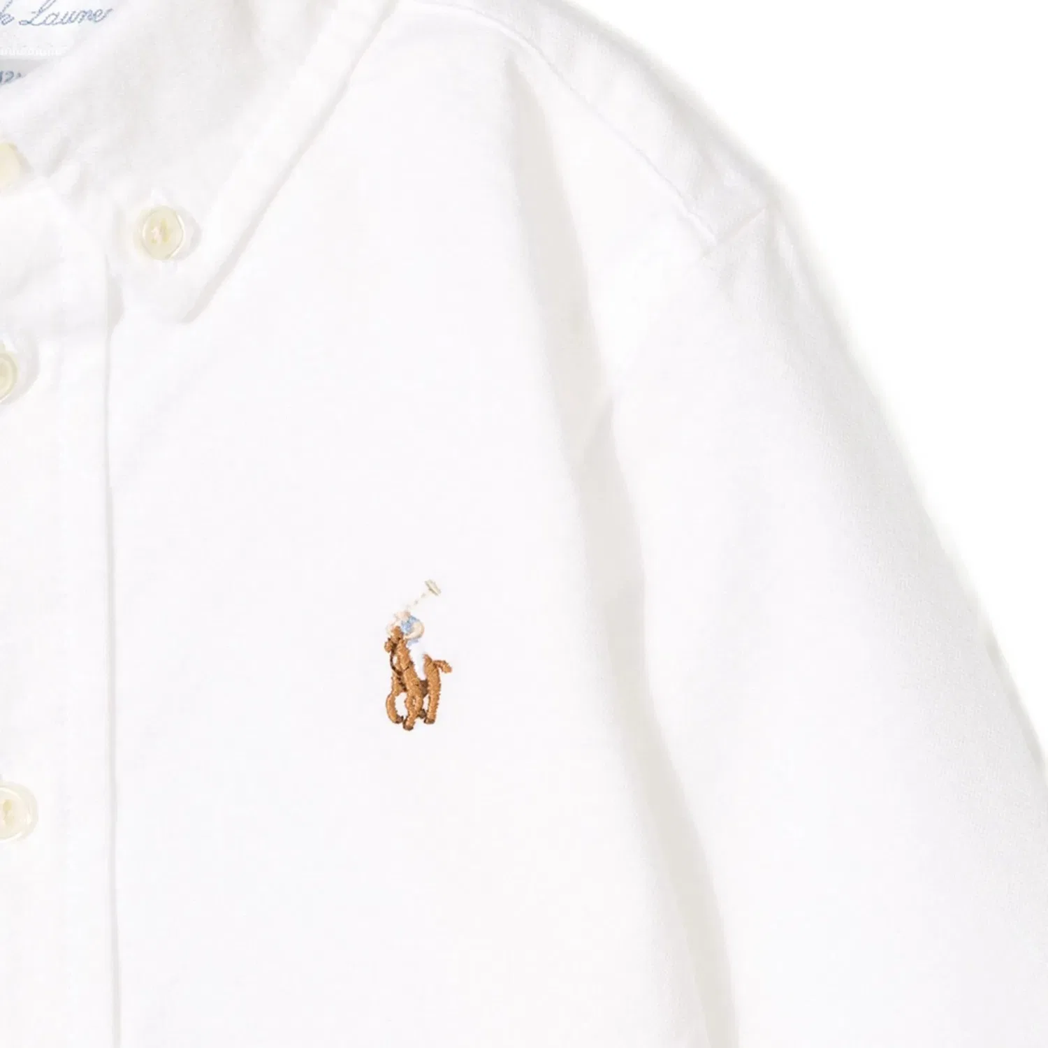 Детская рубашка с животным принтом Polo Ralph Lauren белая — фото 3