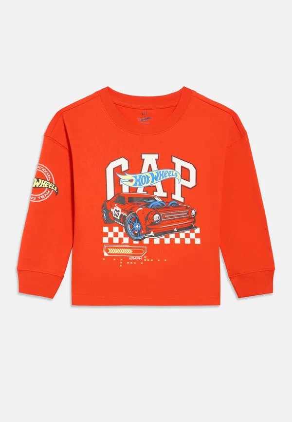 Детская футболка с длинными рукавами и принтом hot wheels. Gap, Orange