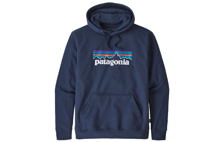 Толстовка с принтом логотипа Patagonia, классический темно-синий морской — фото 3