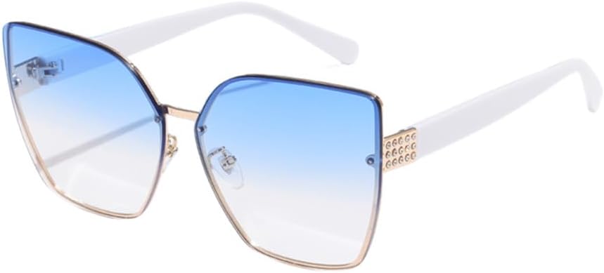 

Винтажные солнцезащитные очки без оправы, прямоугольные, с градиентным покрытием, защита от УФ-излучения UV400, дорожные солнцезащитные очки для женщин UV400 LANGSER, Blue