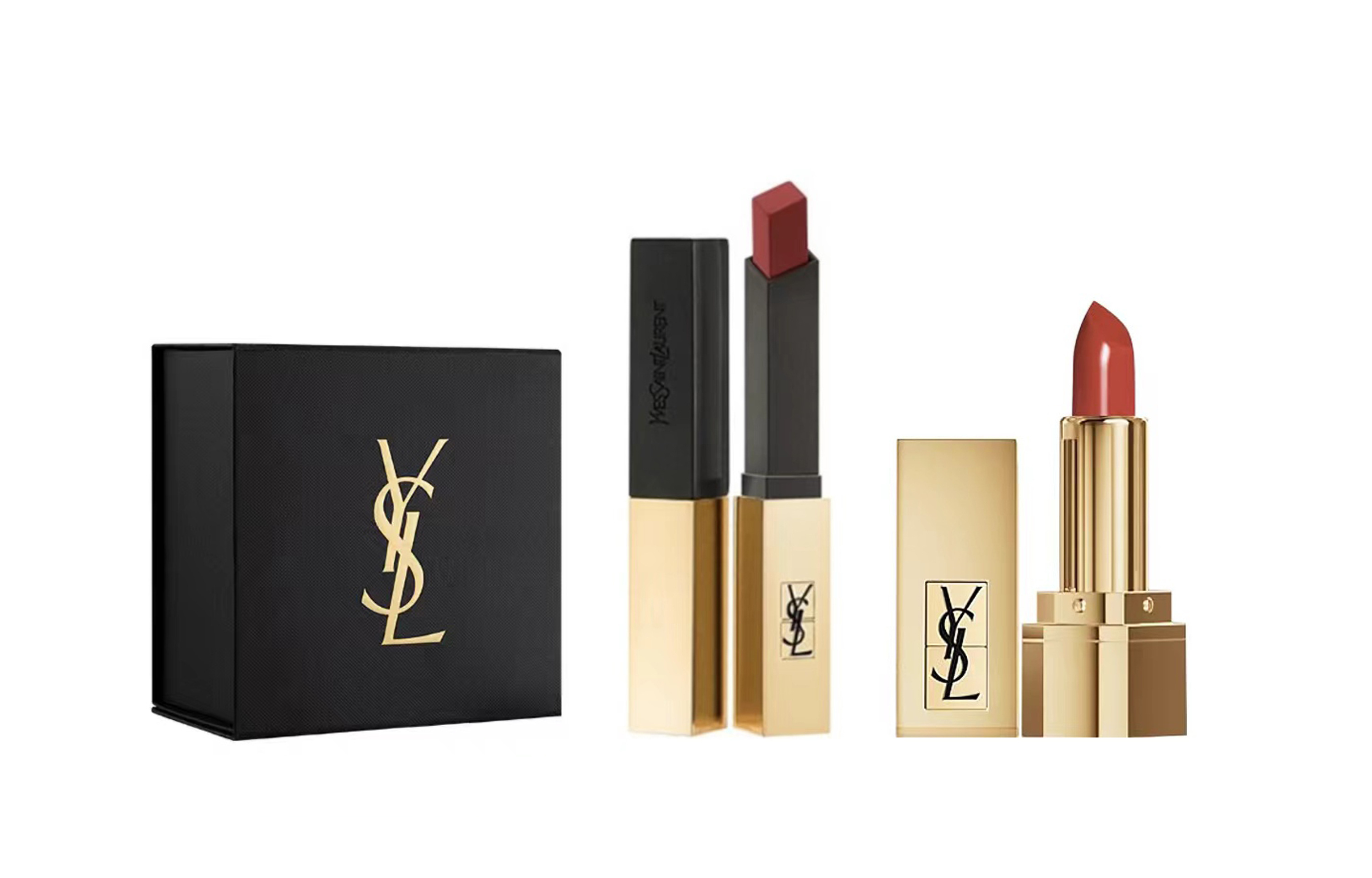 Подарочный набор SAINT LAURENT: помада Rouge Pur Couture The Slim № 1966, 2,2 г + тональный кушон Touche Éclat Glow-Pact B10 — фото 3