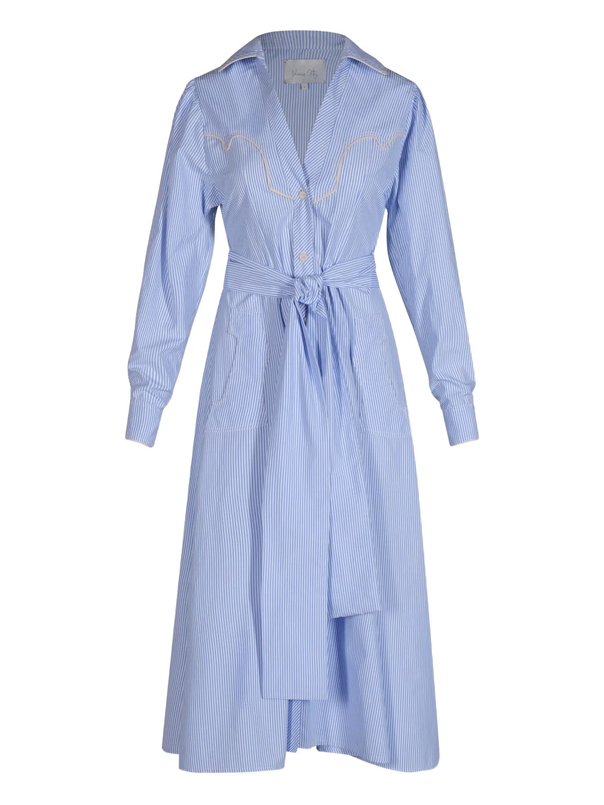 

Платье миди Vela De Cruz в полоску Johanna Ortiz, синий