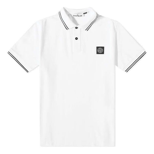 

Футболка patch polo shirt 'white' Stone Island, белый