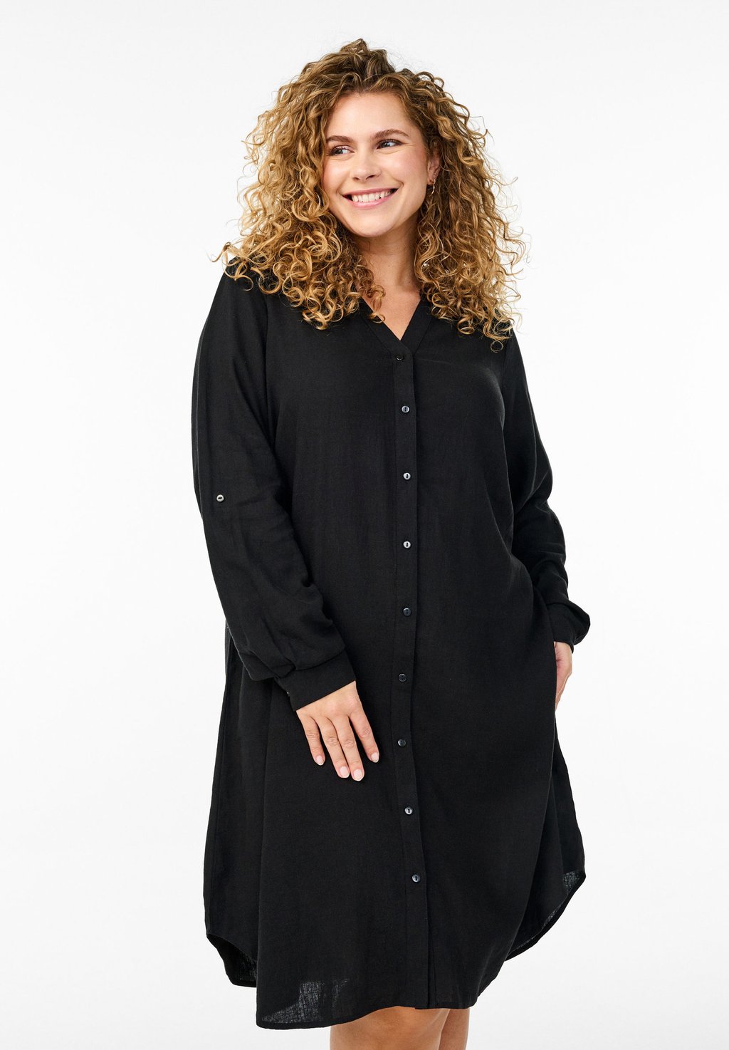 

Платье-рубашка Zizzi, черный