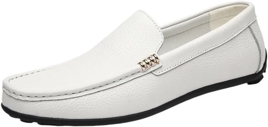 Лоферы Leather Loafers White DHFIRUFSHLO — фото 2