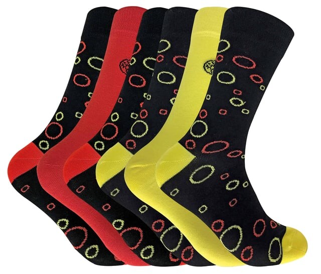 

6 пар мужских носков из бамбука Sock Snob, красный