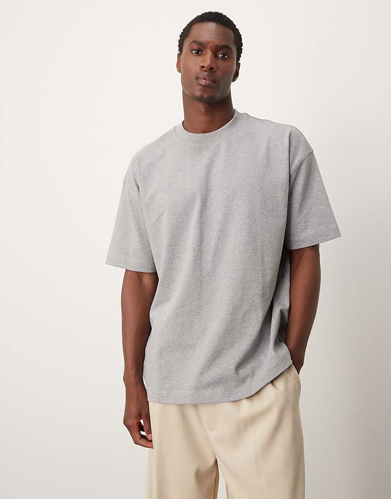 

ASOS DESIGN Premium – футболка оверсайз серого меланжевого цвета, 300 г/м²