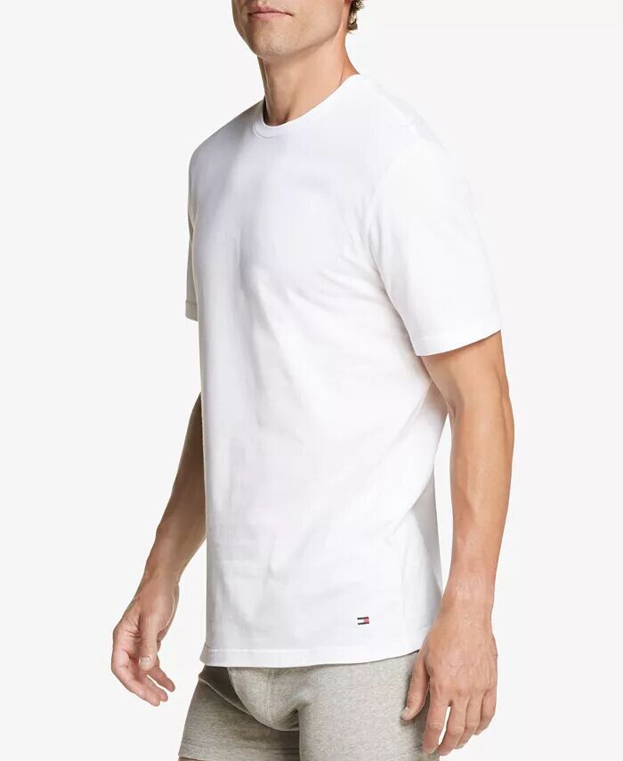 Мужские классические хлопковые майки, 3 шт Tommy Hilfiger, белый — фото 4