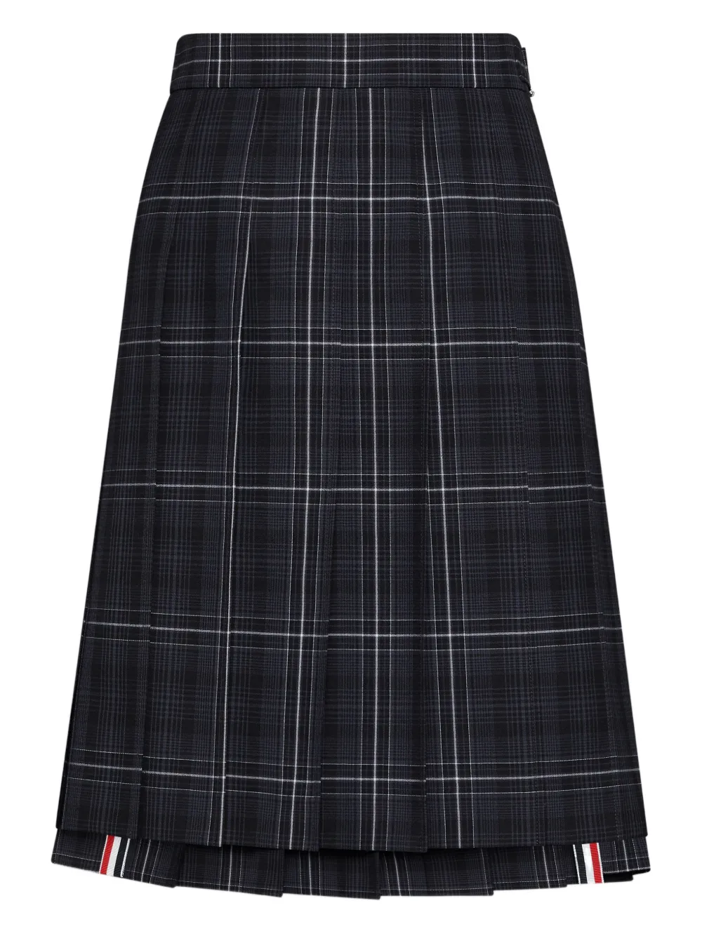 

Клетчатая юбка мини со складками Thom Browne, черный