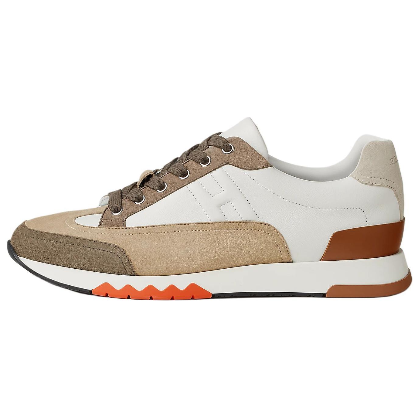 

HERMES Низкие повседневные кроссовки Trail Low Top 3 см, бежевые мужские