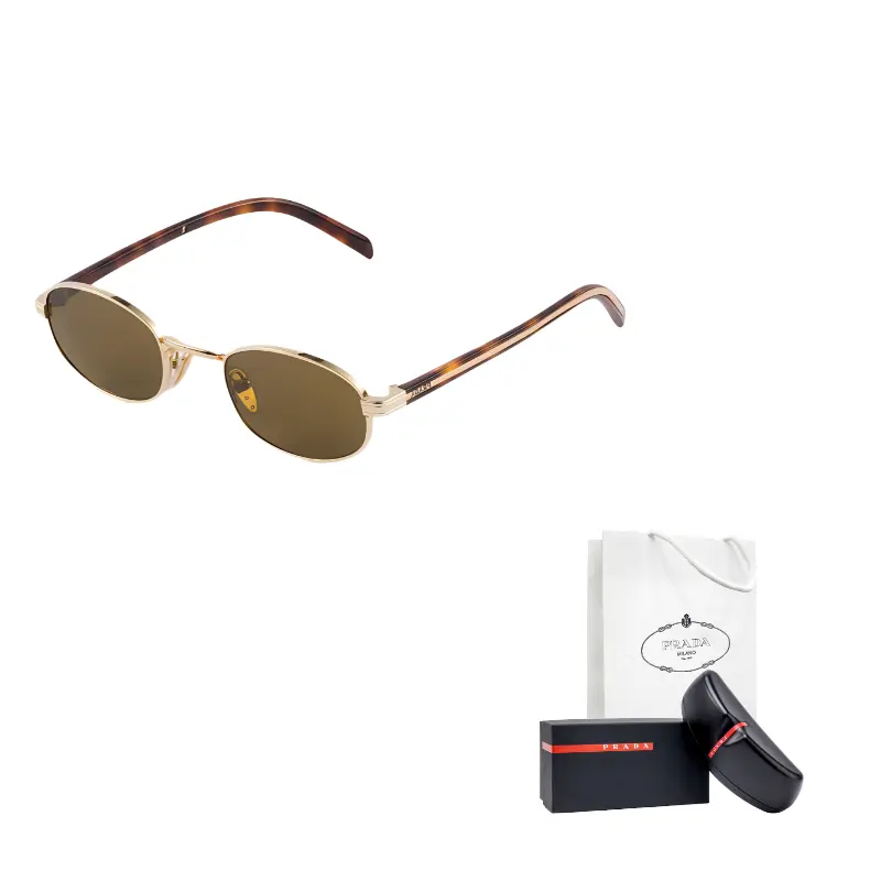 

PRADA Солнечные очки с гравировкой логотипа, Gold