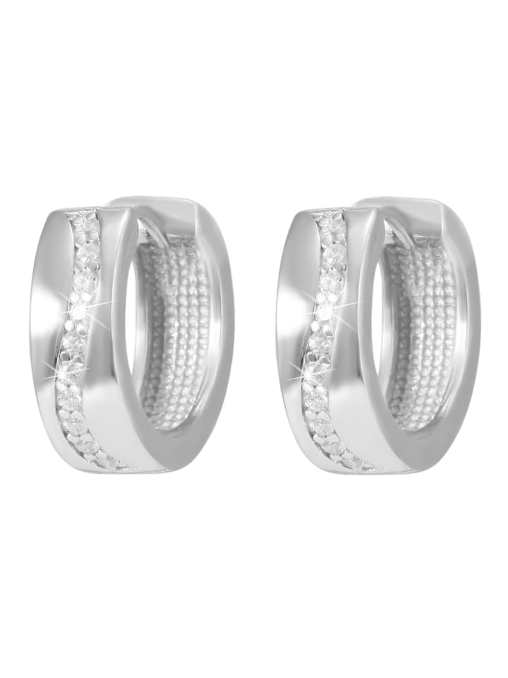 

Adeliás Женские серьги - серьги-кольца на шарнирах из серебра 925 пробы с кубическим цирконием в серебре