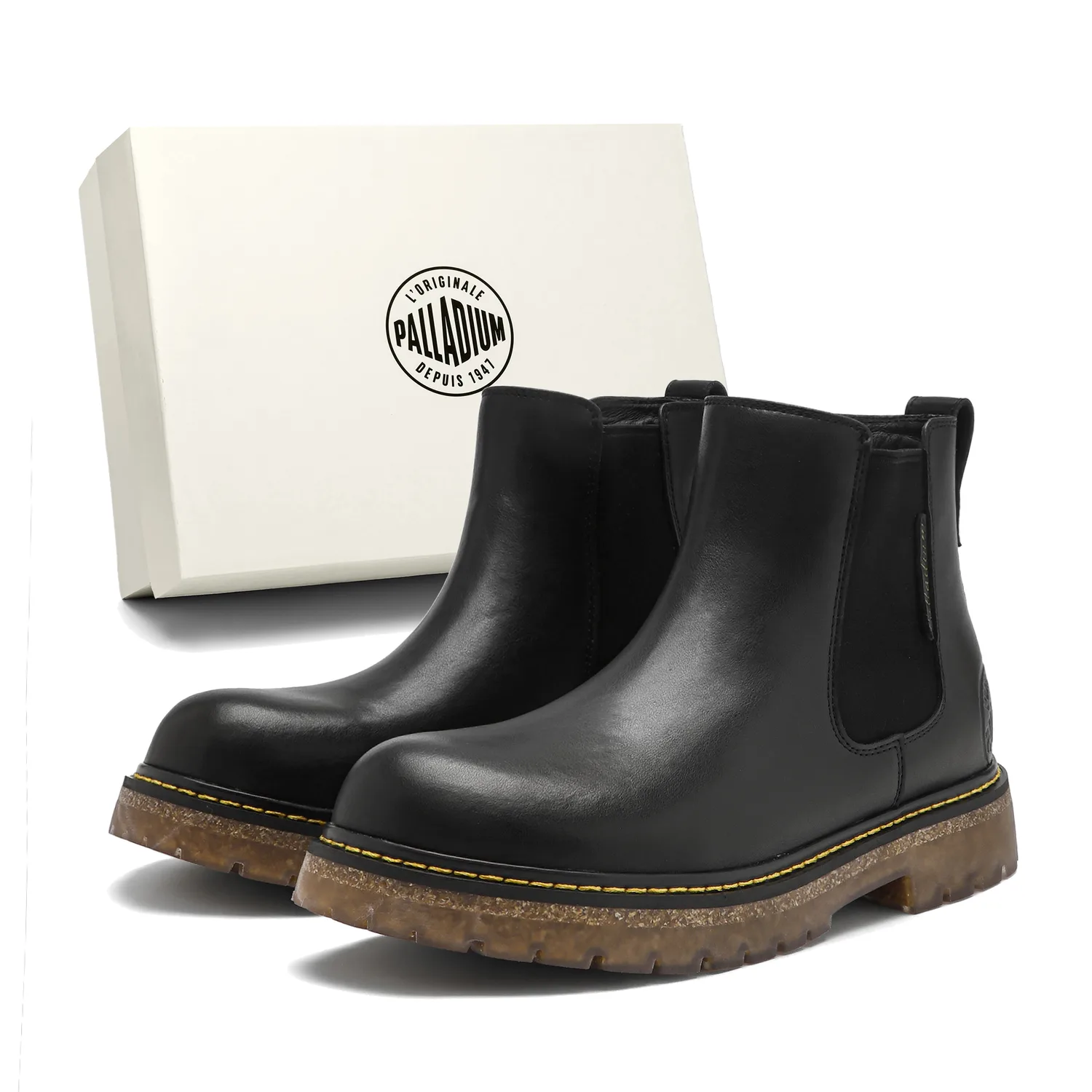 Короткие армейские ботинки на среднем каблуке для мужчин Palladium, Black Classic, Suggestion: Size Down 1 — фото 3