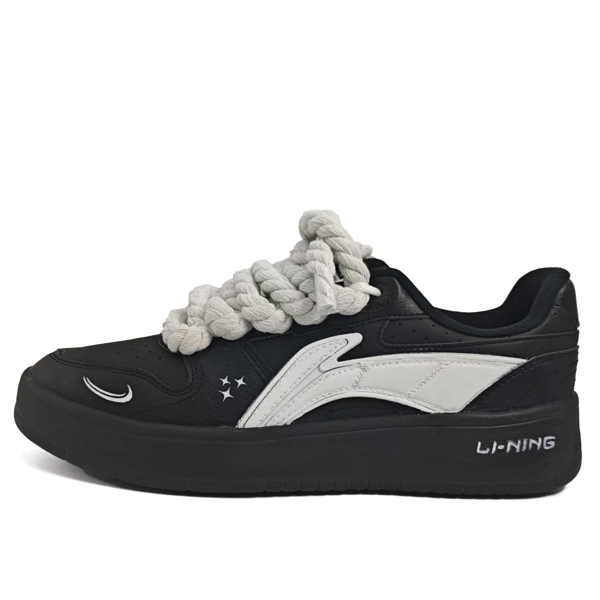 

LINING Кроссовки для скейтбординга Acer Truncatum, противоскользящие и износостойкие, легкие, низкие, мужские, черно-белые