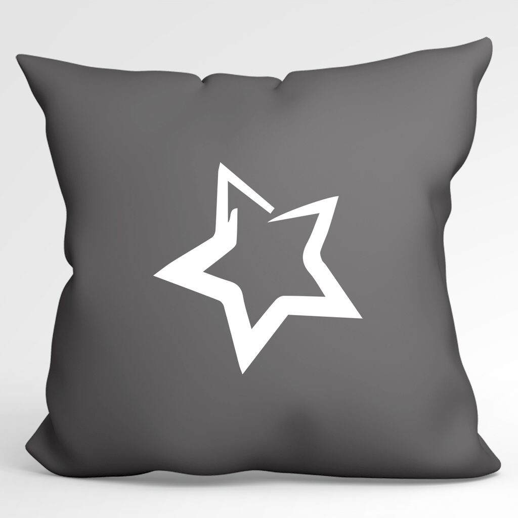 

Huuraa Star Pillow Декоративная подушка со звездой и наполнителем, размер 40x40 см, стально-серый цвет, со стильным мотивом. Идея подарка для друзей и семьи Hellweg Druckerei