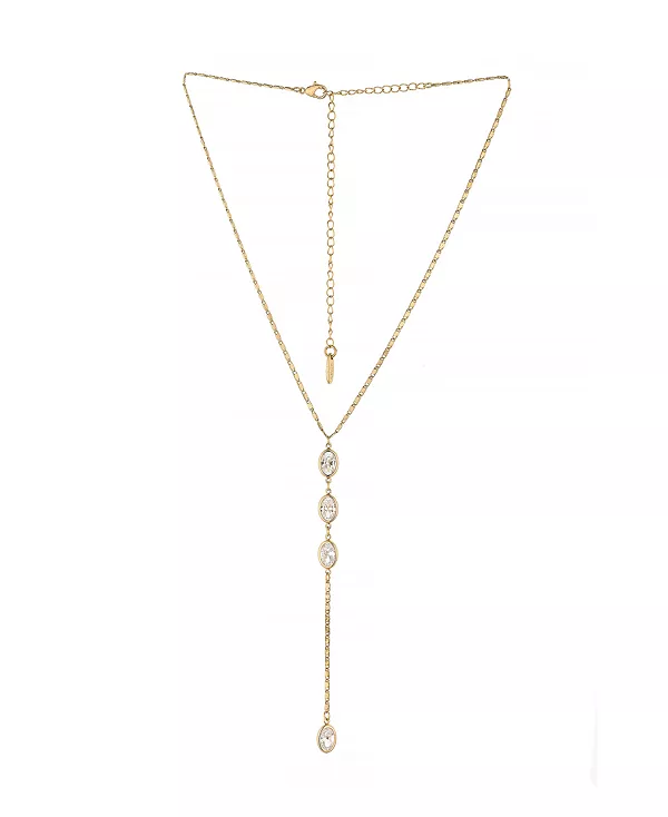 

Блестящее ожерелье-лариат с покрытием из 18-каратного золота Ettika, gold