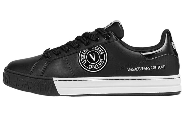 

Кроссовки VERSACE JEANS Couture Skateboarding Shoes Men Low-top Black/white, черный