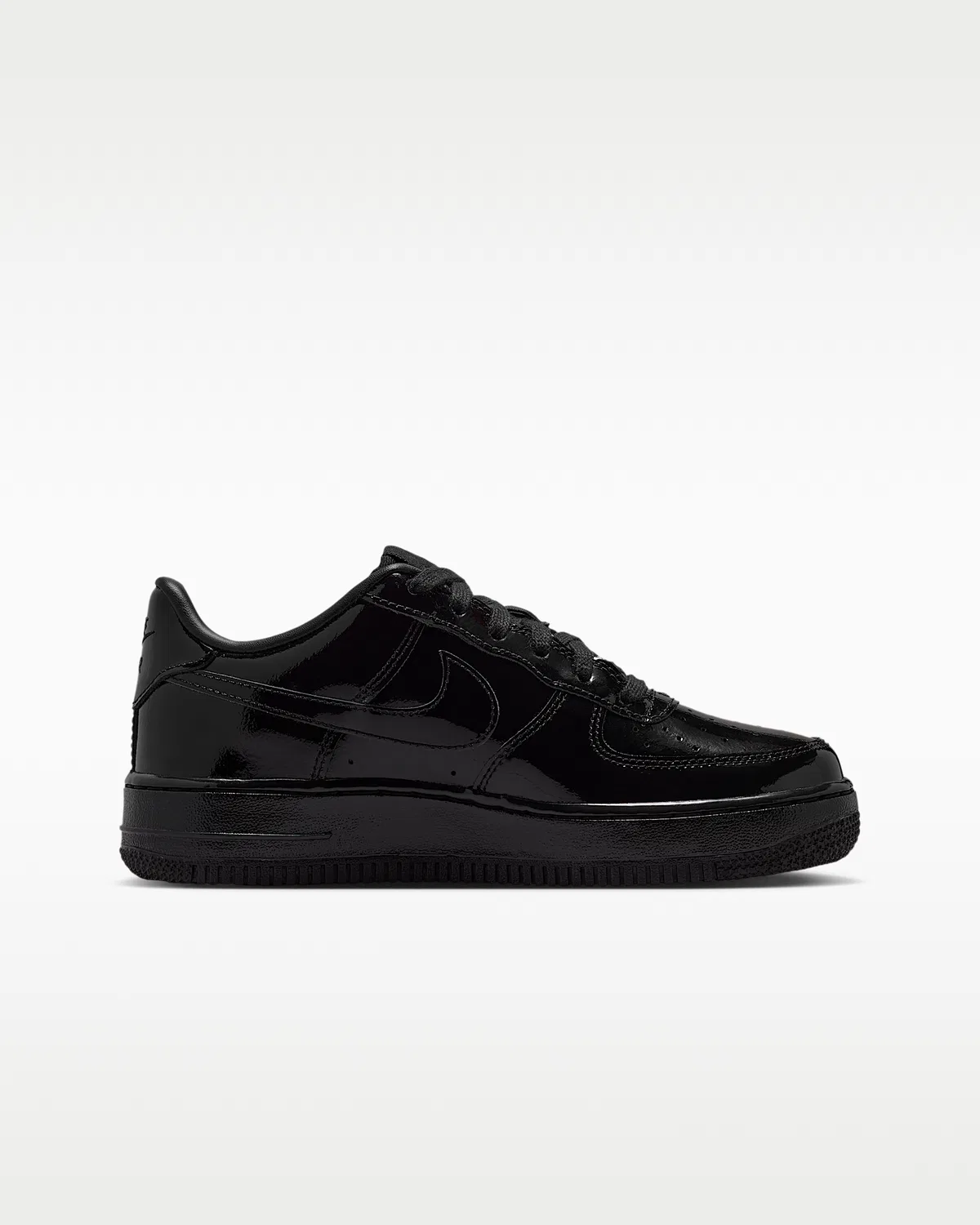 Детские кроссовки Nike Air Force 1 Low Patent Leather, Black/Black/Black — фото 3