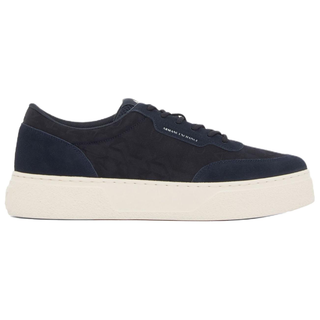 ARMANI EXCHANGE Кроссовки для скейтбординга AE Cow Split Leather Low top, 4,3 см, мужские, navy blue — фото 3