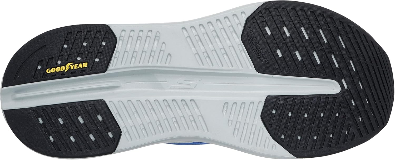 Мужские кроссовки Skechers Max Cushioning Glide Step с амортизацией, надевание без помощи рук, синий/оранжевый — фото 2