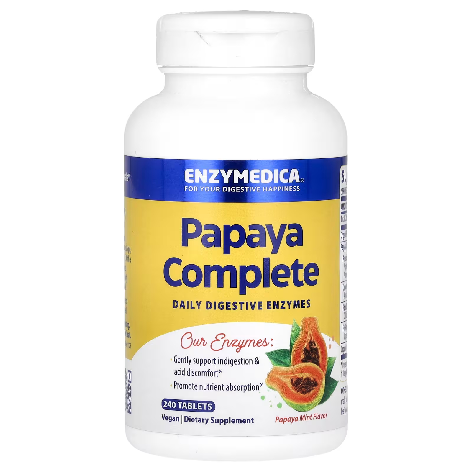 

Добавка Enzymedica Papaya Complete Papaya Mint, 240 таблеток