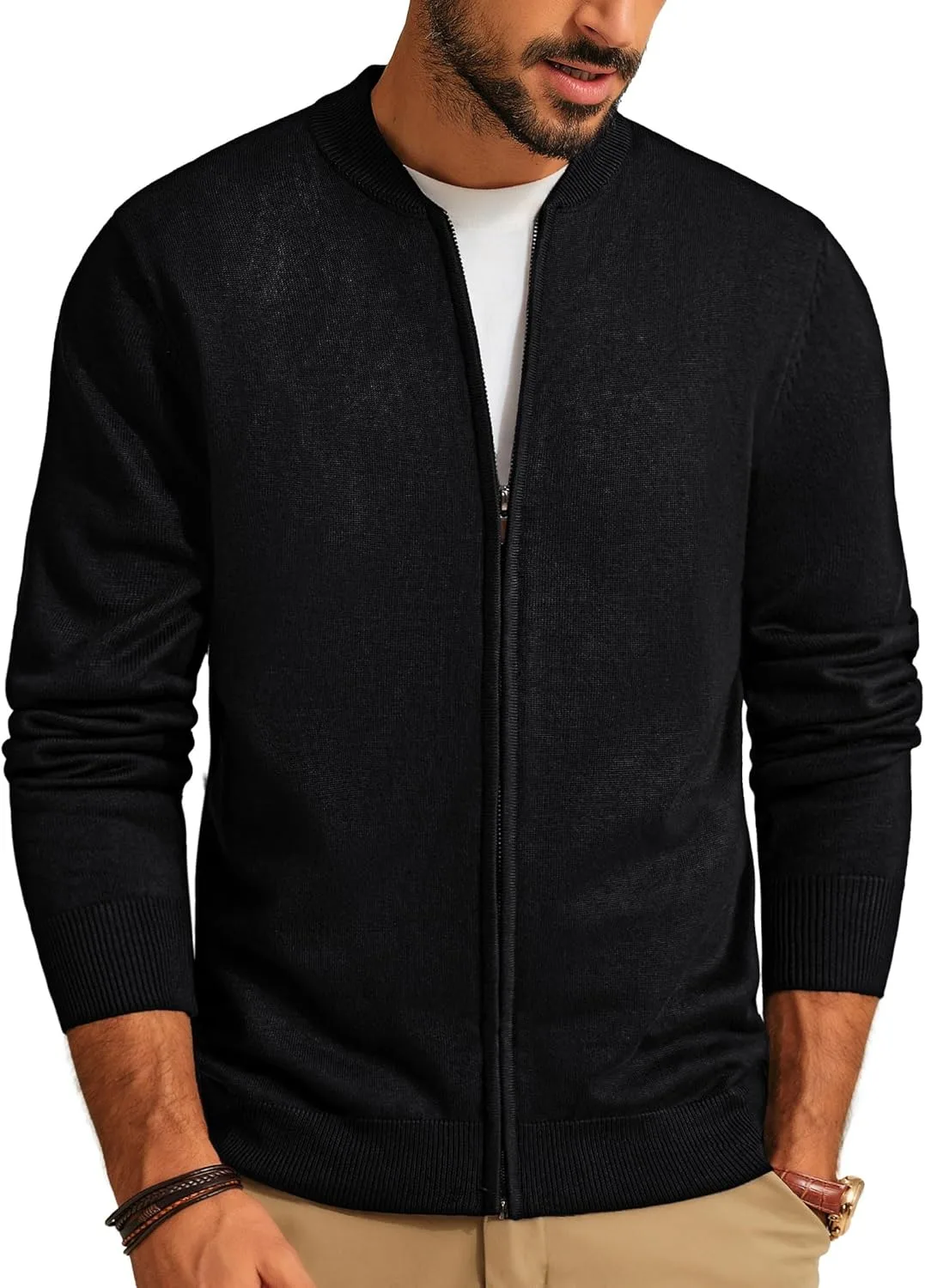 

Мужской кардиган на молнии с воротником стойкой PJ PAUL JONES