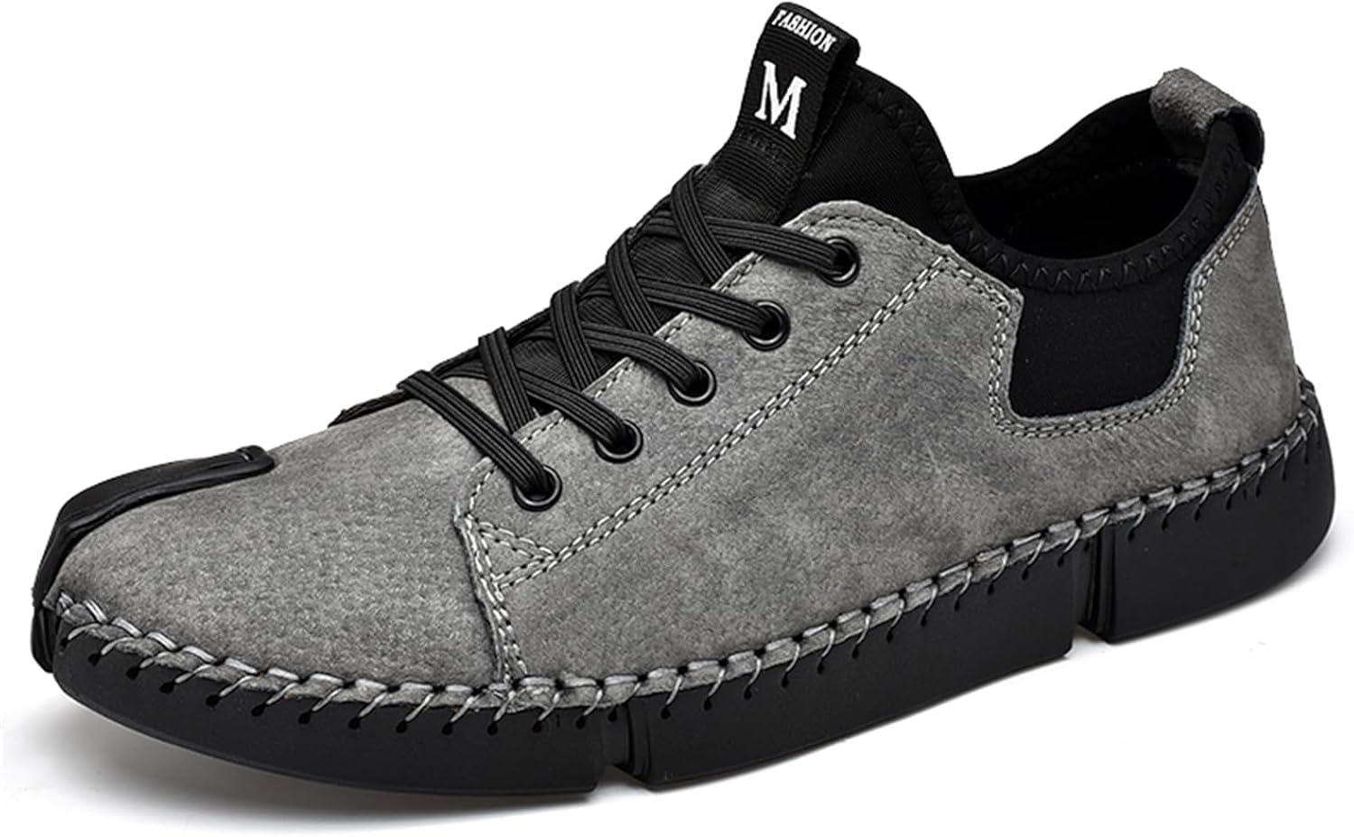 

Мужские кожаные повседневные туфли ручной работы, слипоны, легкие лоферы средней высоты, обувь для ходьбы и вождения Abborora, серый