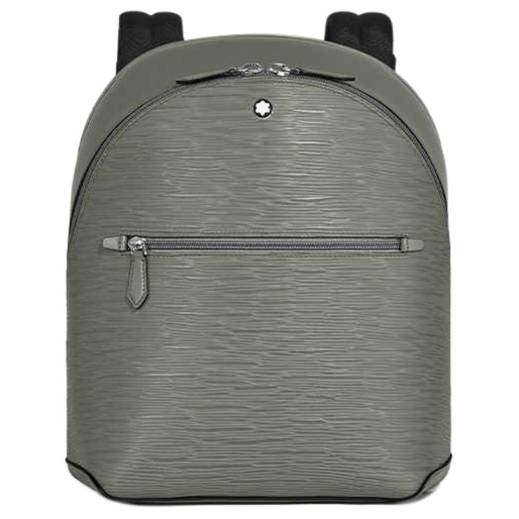

MONTBLANC Миниатюрный кожаный рюкзак унисекс элегантного серого цвета