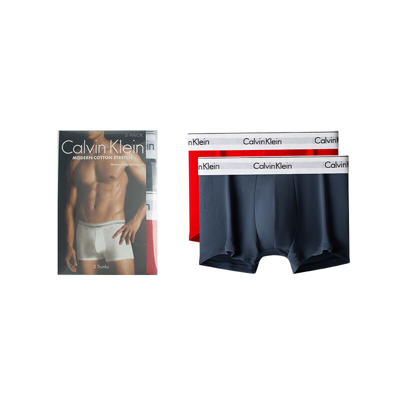 

Calvin Klein Мужские боксеры, цвет 2 strips (dark gray blue + crane top red)