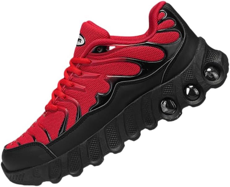 

Мужские повседневные спортивные кроссовки - беговые кроссовки с толстой подошвой, выполненные из комфортных, приятных для кожи материалов для активного образа жизни каждый день Hoalox, черный/красный