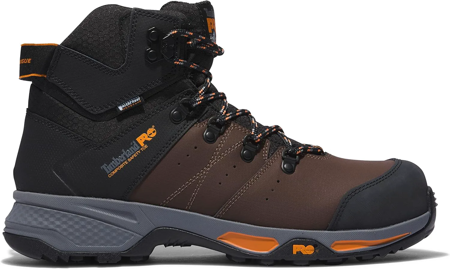 Мужские рабочие ботинки Timberland PRO Switchback с композитным носком, водонепроницаемые, высота 6 дюймов, коричневый/оранжевый — фото 4