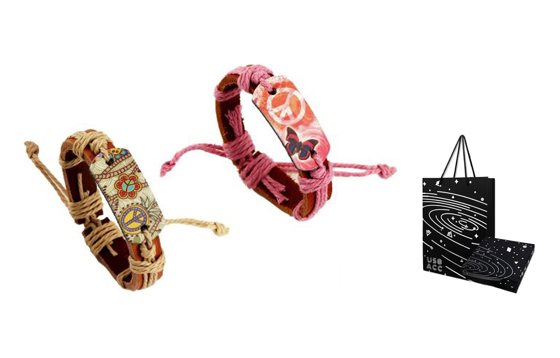 

Браслеты из коровьей кожи с хлопково-льняной смесью unisex US8ACC