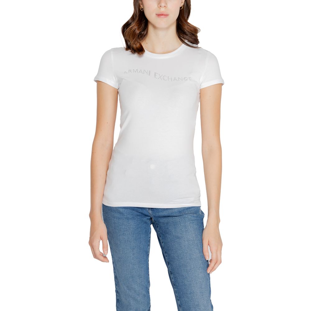 

Белые хлопковые топ и футболка Armani Exchange