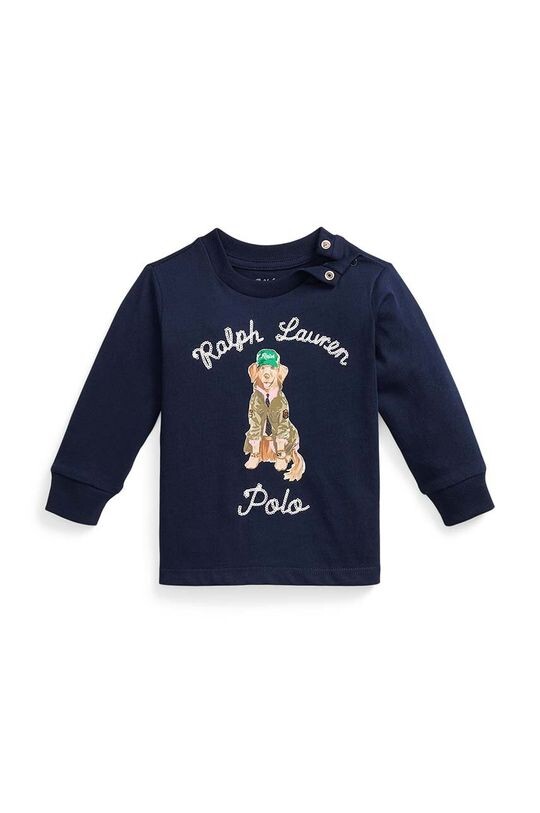 

Детский хлопок с длинными рукавами Polo Ralph Lauren, темно-синий