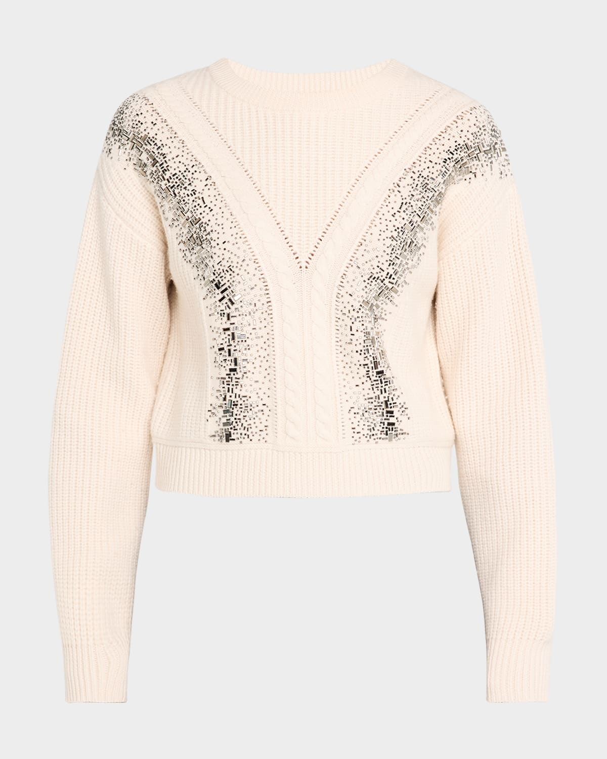 

Шерстяной свитер Lessy Ribbed, украшенный бисером MAX MARA STUDIO, цвет albino