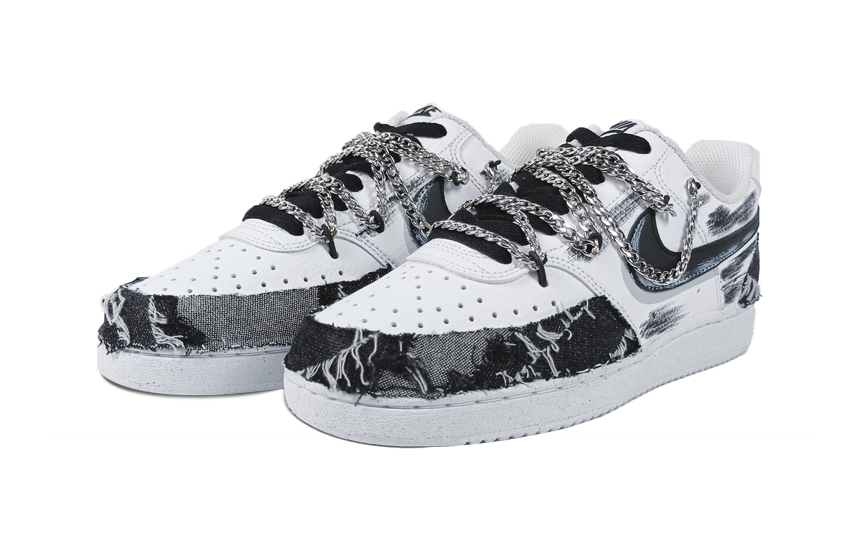 

Кроссовки Nike Court Vision 1 Skateboarding Shoes Unisex Low-top Black/white, черный/белый