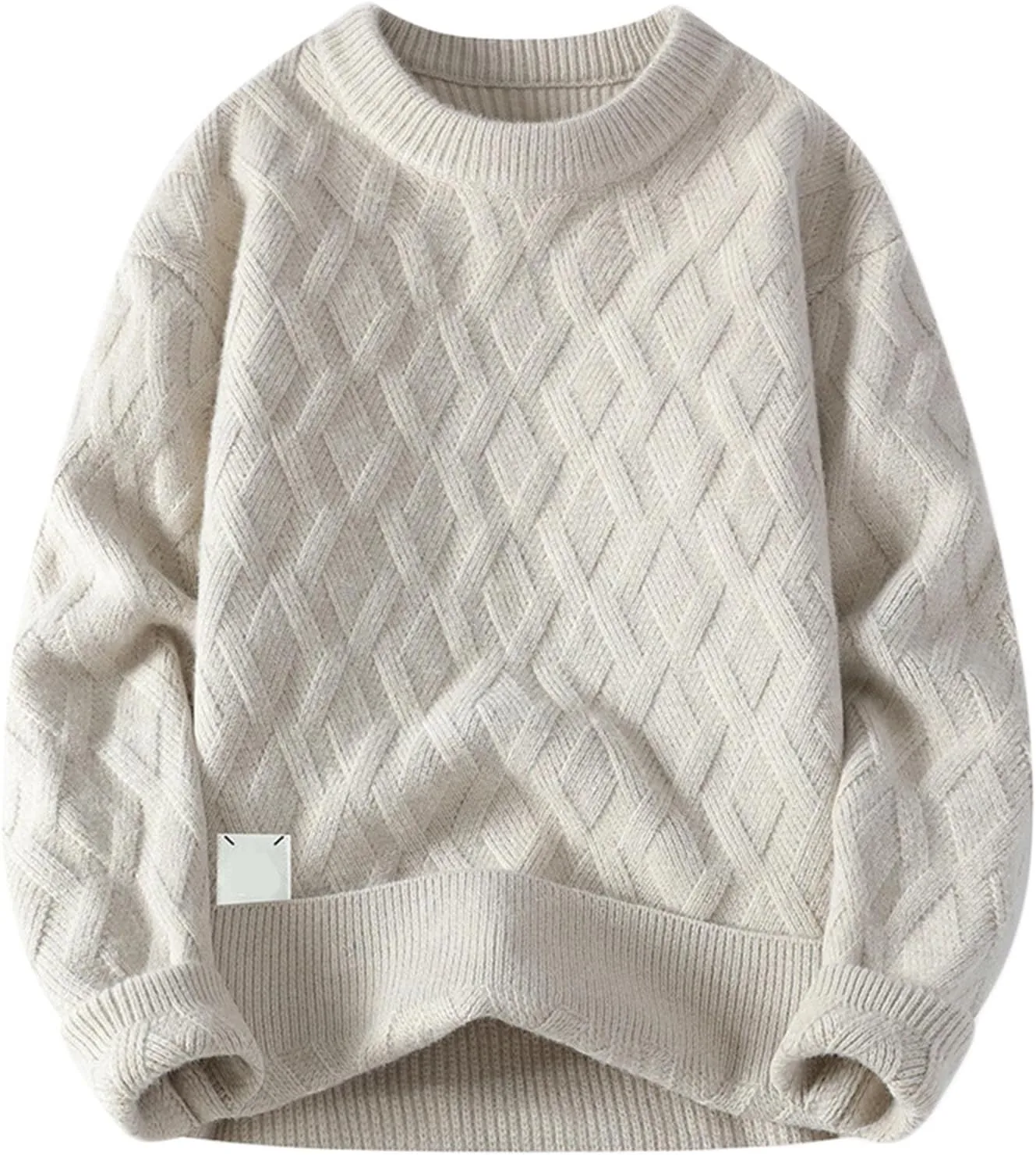 

Мужской свитер с кабельной вязкой, теплый зимний QUNPIU