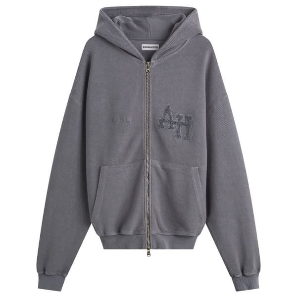 

Худи на молнии с надписью «Наизнанку» Annie Hood, washed черный