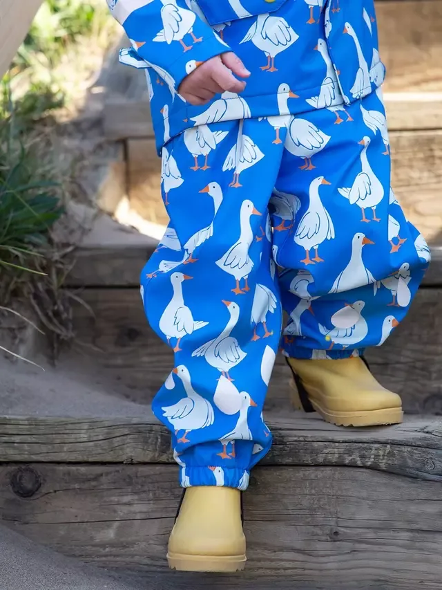 Детские брюки с принтом Puddle Buster, кобальтово-разноцветные Frugi — фото 3