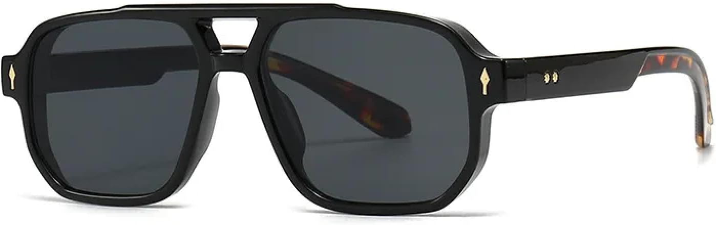 

Роскошные солнцезащитные очки для женщин с градиентным переходом цвета и заклепками, мужские очки для вождения с защитой от УФ-излучения UV400 TVTBBVV, Blackleopard Grey