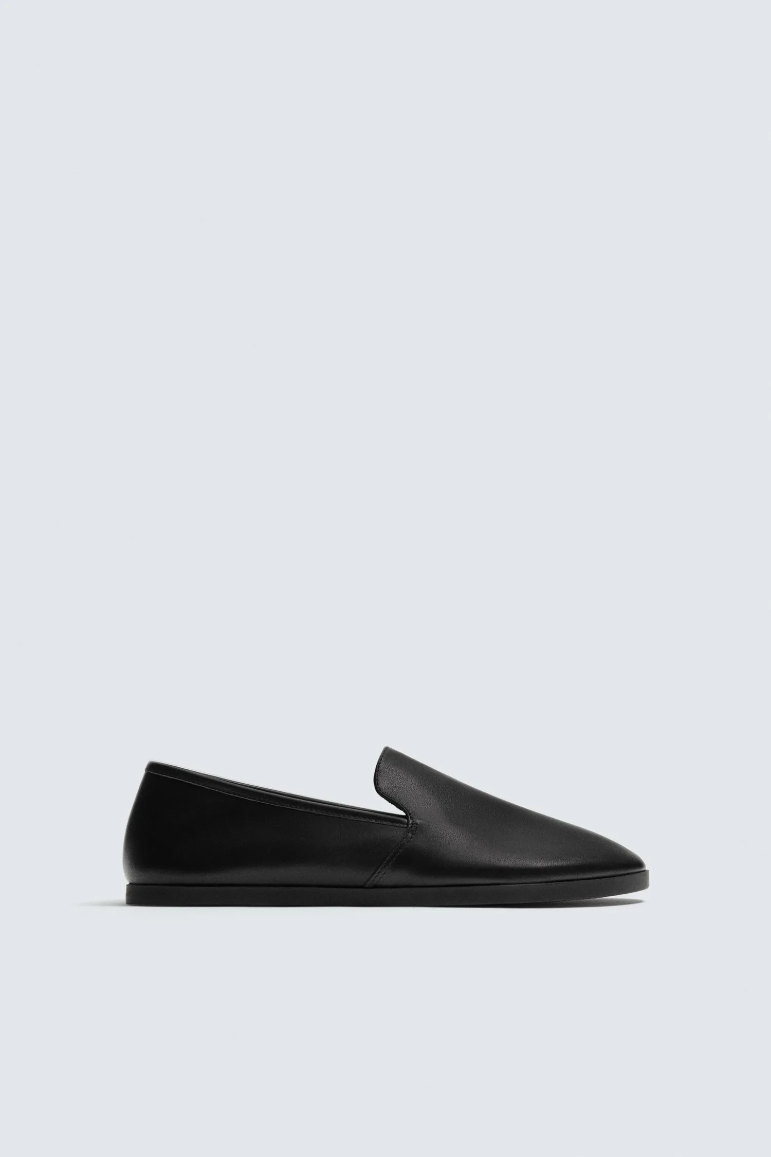 Кожаные лоферы Zara, черный